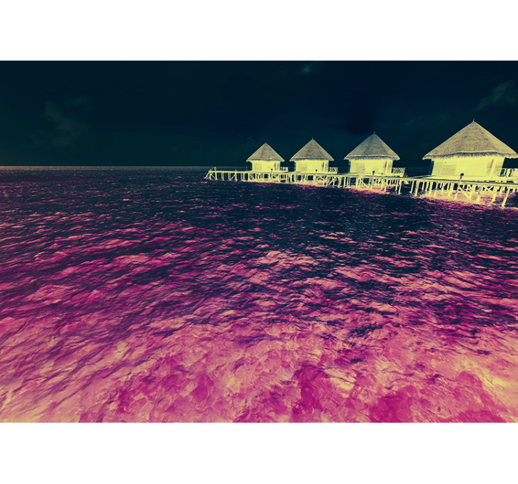 호수 벽 벽화 고요한 물놀이장 - TenStickers