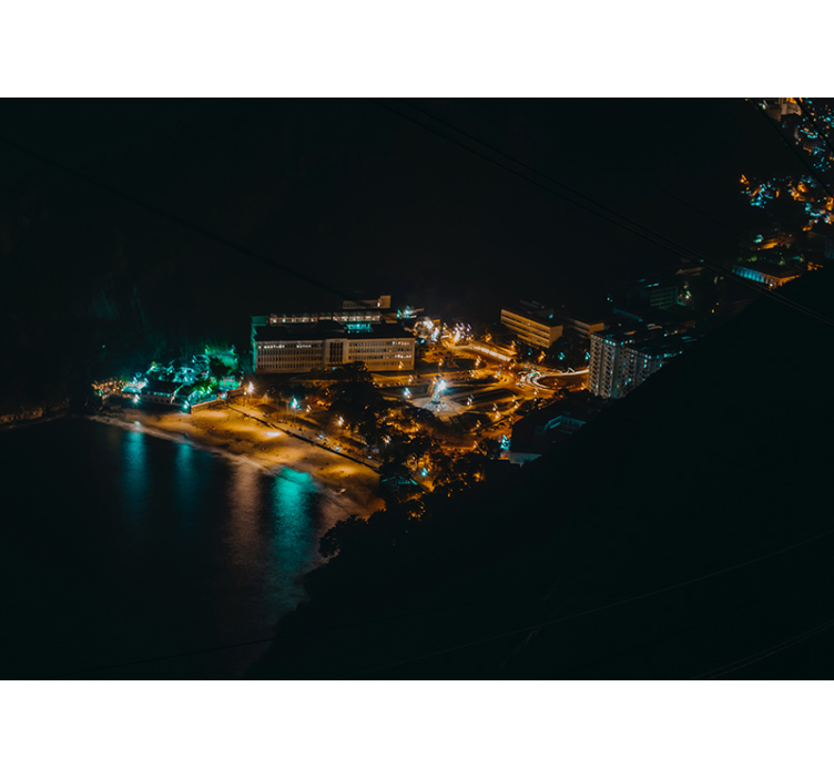 도시와 국가 벽 벽화 밤 도시 풍경 뷰 - TenStickers