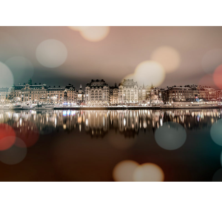 도시와 국가 벽 벽화 아름다운 도시 반영 - TenStickers