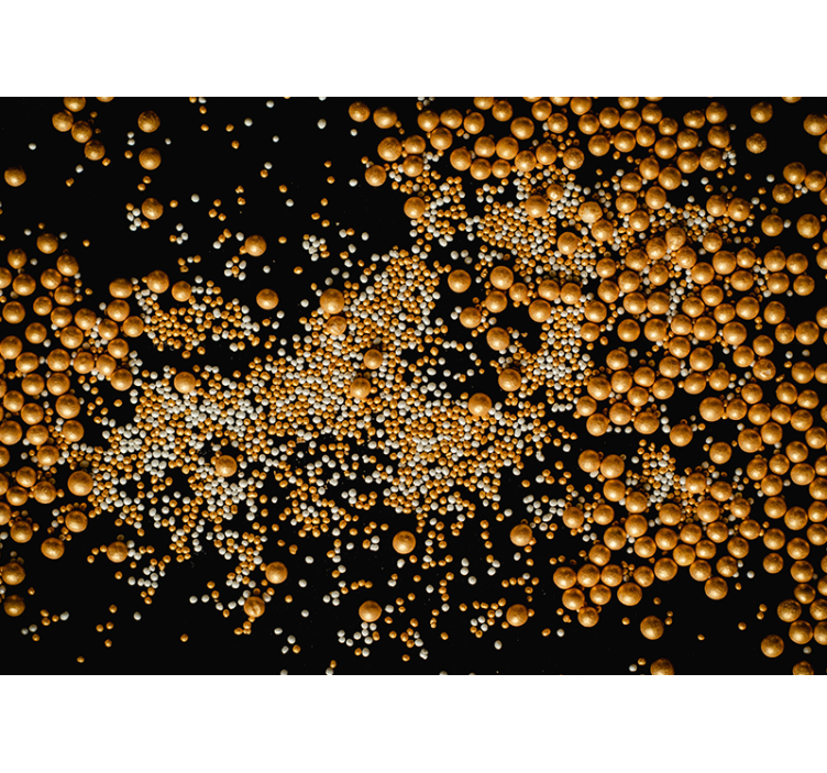 초록 벽 벽화 황금 구체 패턴 - TenStickers