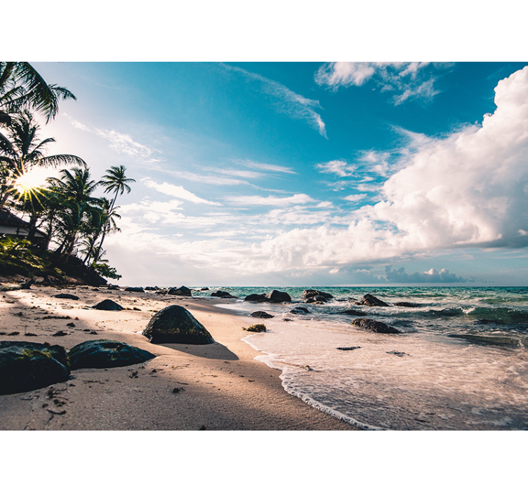 벽화 바다 열대 해변 일몰 - TenStickers