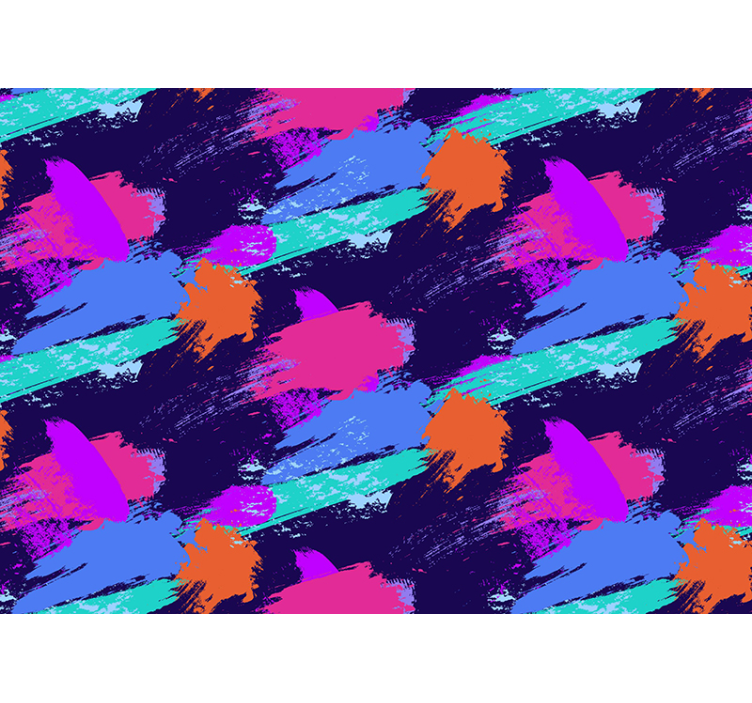 초록 벽 벽화 다채로운 붓터치 - TenStickers