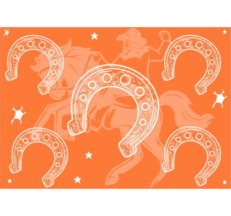 차량 벽 벽화 말굽 로데오 장면 - TenStickers