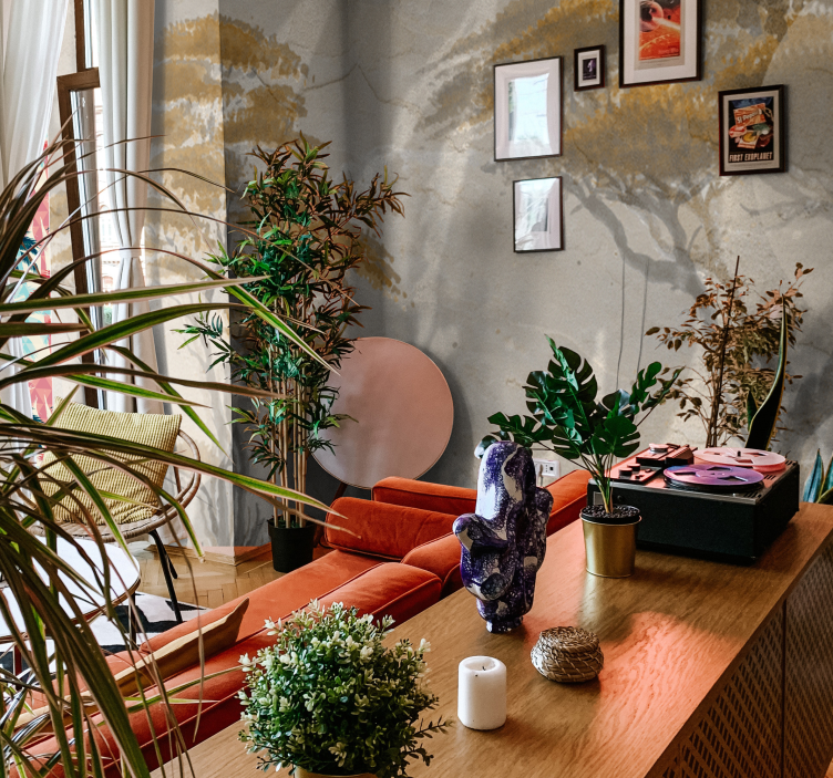 거실 벽 벽화 우아한 나무 실루엣 - TenStickers