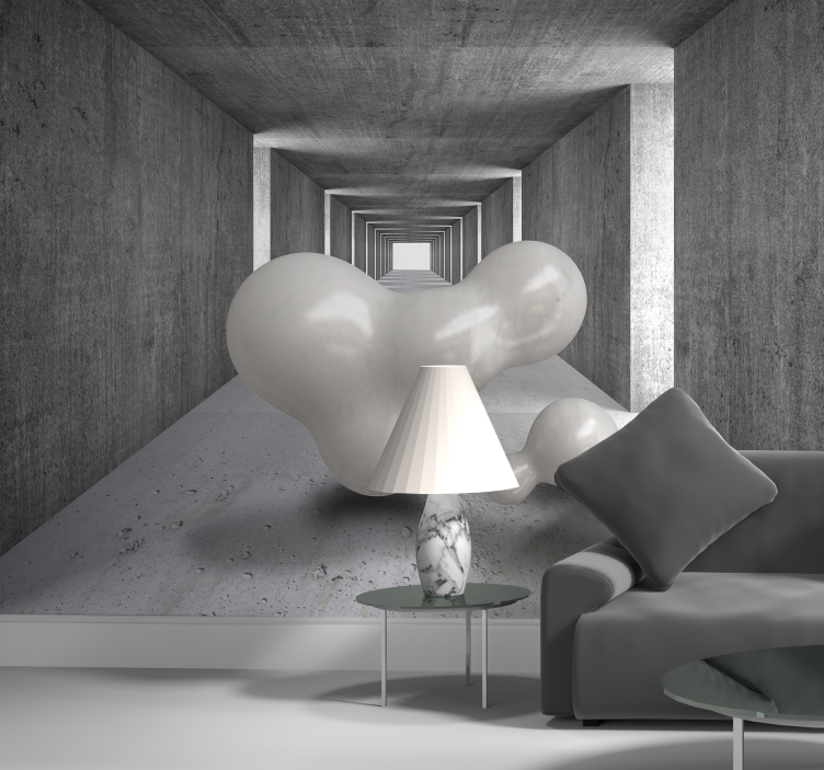 초록 벽 벽화 3d 추상 형태 - TenStickers