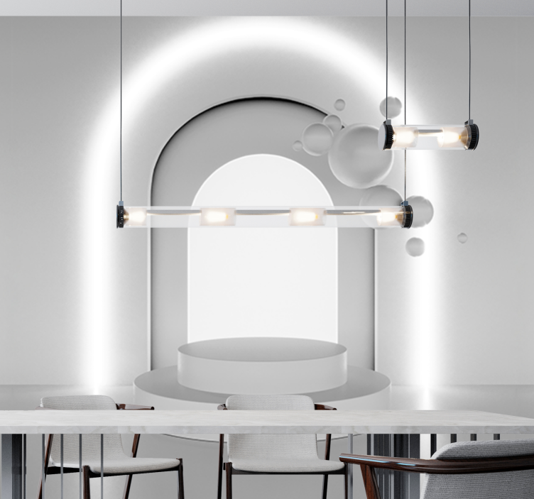 초록 벽 벽화 기하학적 아치 디자인 - TenStickers