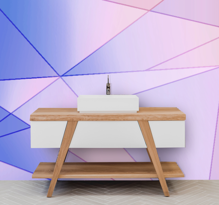 초록 벽 벽화 기하학적 색상 놀이 - TenStickers