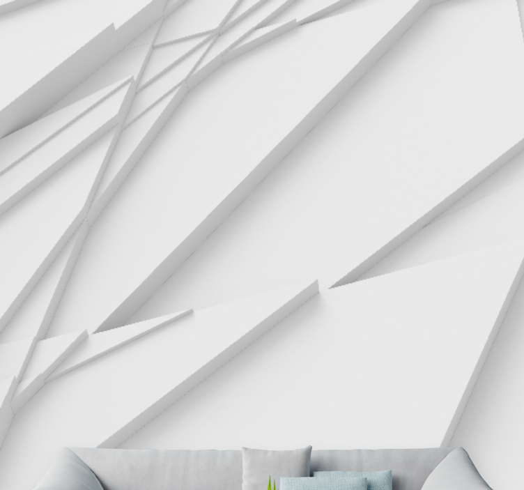 초록 벽 벽화 기하학적 레이어 패턴 - TenStickers