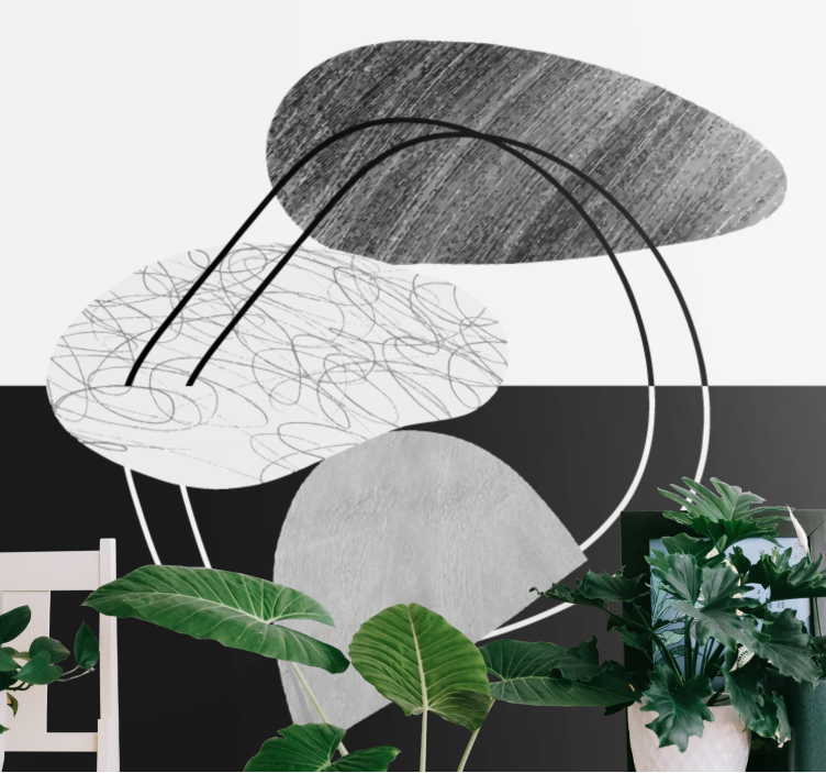 초록 벽 벽화 기하학적 단색 도형 - TenStickers