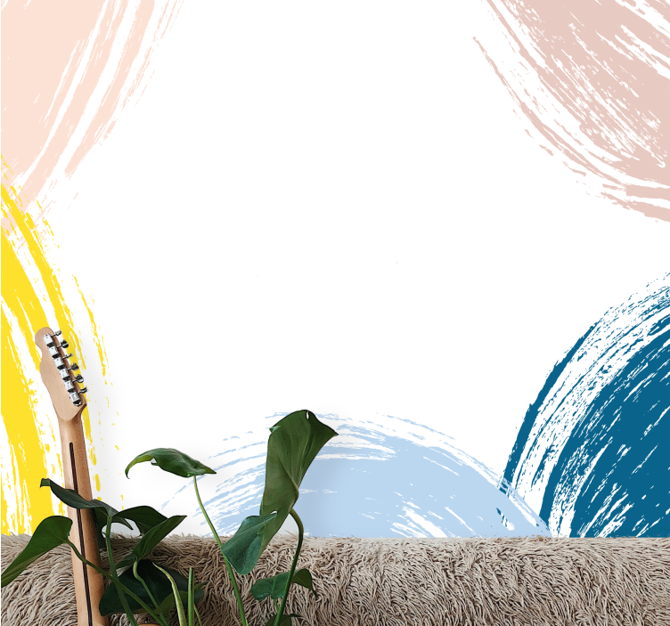 초록 벽 벽화 미니멀한 부시 스트로크 - TenStickers