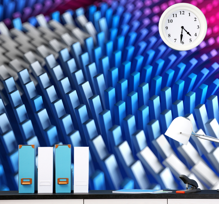 초록 벽 벽화 질감 있는 기하학적 파도 - TenStickers