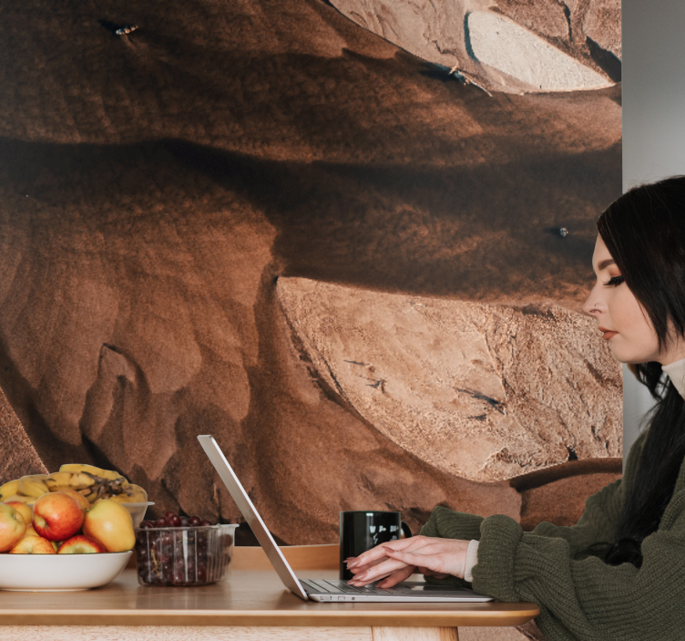 초록 벽 벽화 질감 있는 모래 패턴 - TenStickers