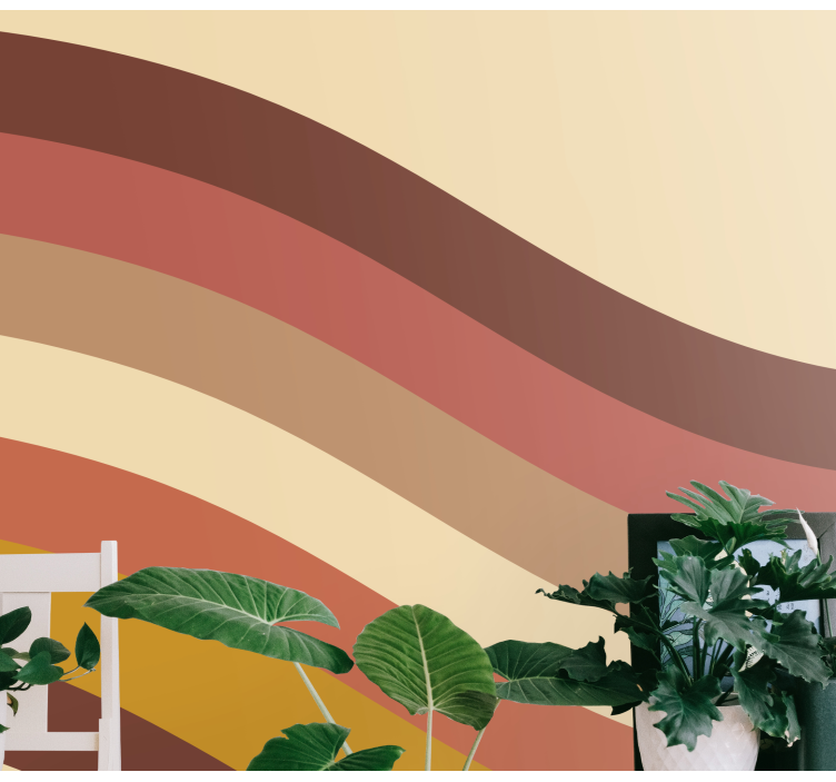 초록 벽 벽화 물결치는 자연 색조 - TenStickers