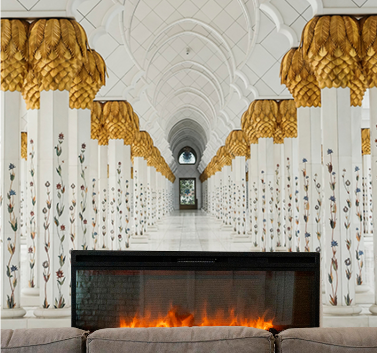 아프리카 스타일 벽 벽화 장엄한 기둥 홀 - TenStickers