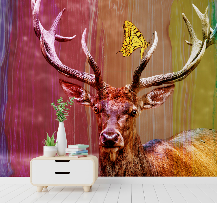 동물 벽 벽화 웅장한 사슴 머리 - TenStickers