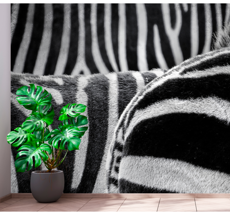 동물 벽 벽화 사실적인 얼룩말 줄무늬 - TenStickers