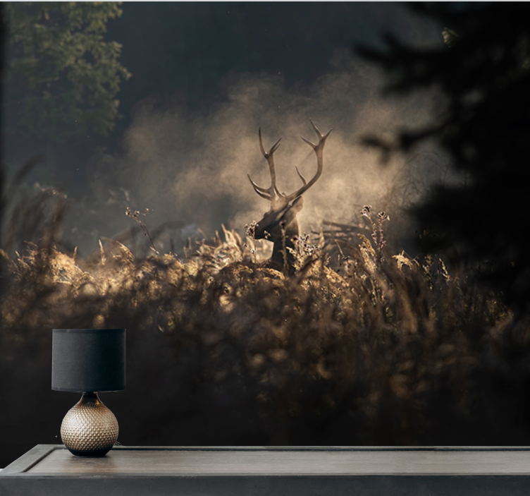 동물 벽 벽화 고귀한 엘크 윤곽 - TenStickers