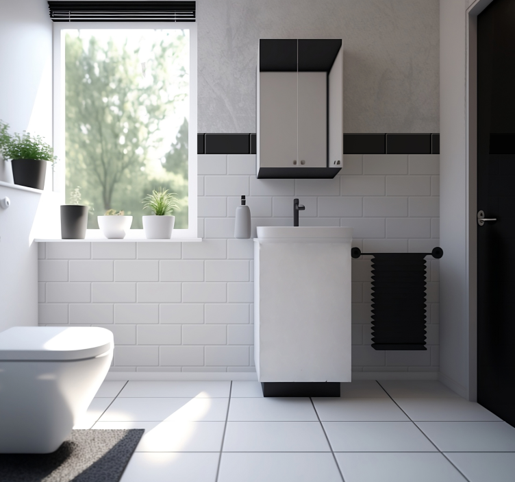 다른 질감과 패턴 벽 벽화 흰 타일흰 타일 - TenStickers