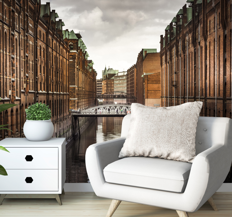 베를린 장벽 벽화 역사적인 운하 전망 - TenStickers