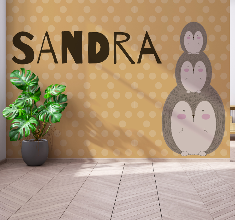 어린이 침실 벽 벽화 귀여운 쌓인 고슴도치 - TenStickers