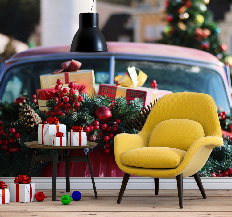 크리스마스 벽화 즐거운 연말 선물 - TenStickers