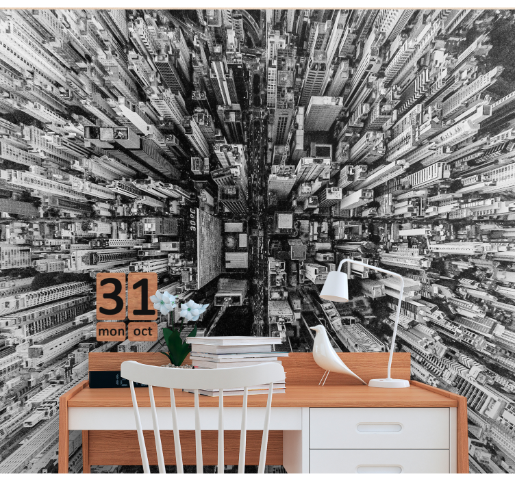 도시와 국가 벽 벽화 공중 도시 풍경 - TenStickers