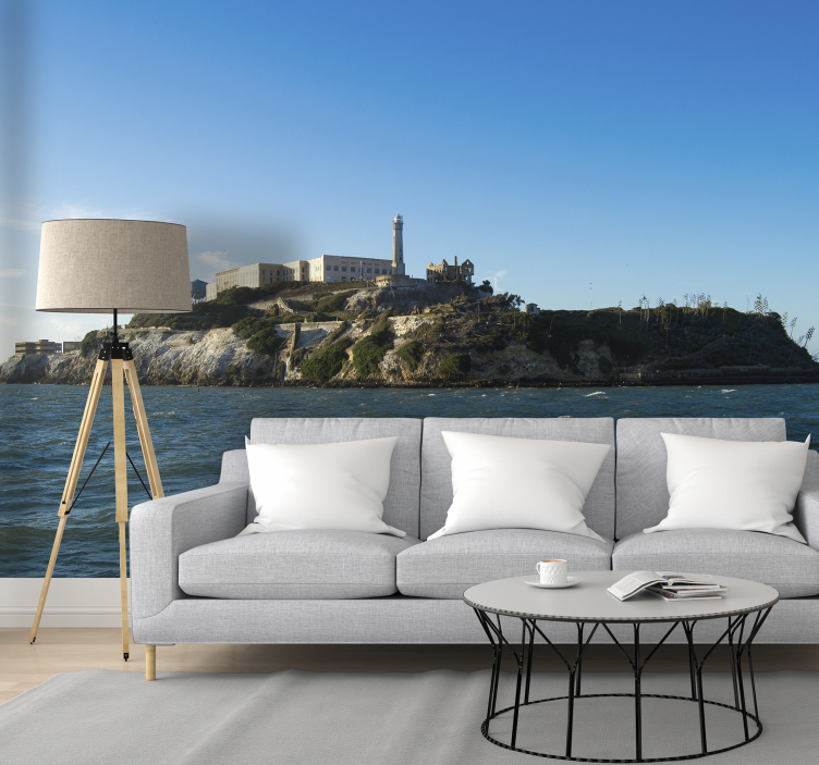 도시와 국가 벽 벽화 알카트라즈 섬 전망 - TenStickers