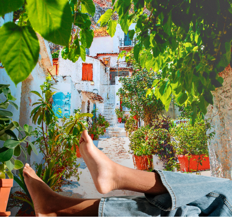 도시와 국가 벽 벽화 매력적인 지중해 골목 - TenStickers