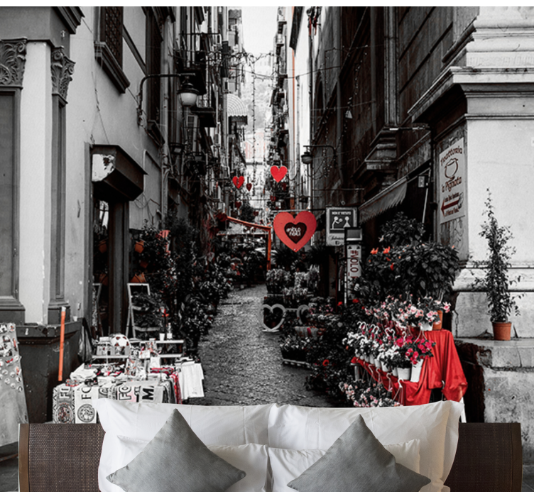 도시와 국가 벽 벽화 매력적인 거리 꽃 - TenStickers