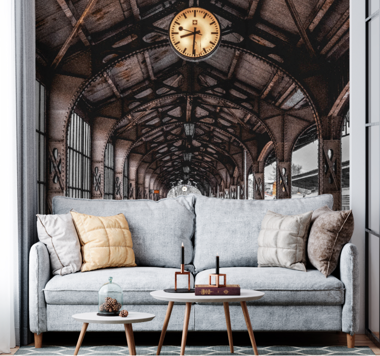 도시와 국가 벽 벽화 시계역 아치웨이 - TenStickers