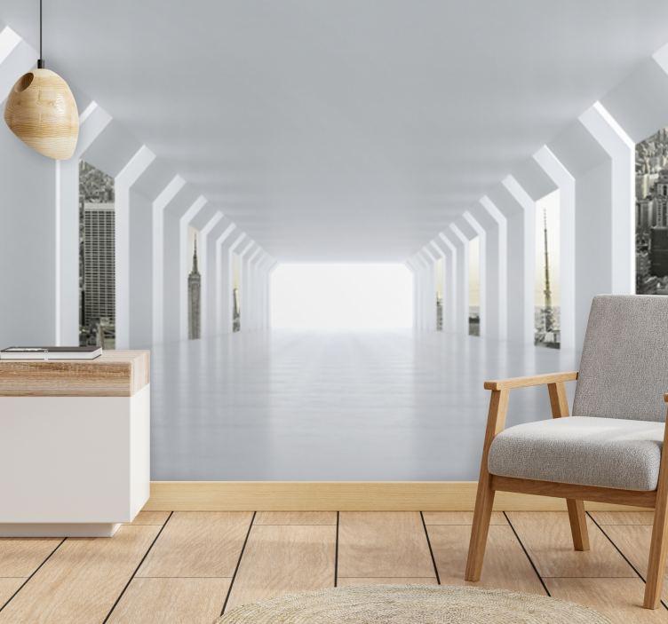 도시와 국가 벽 벽화 미래 도시 풍경 보기 - TenStickers