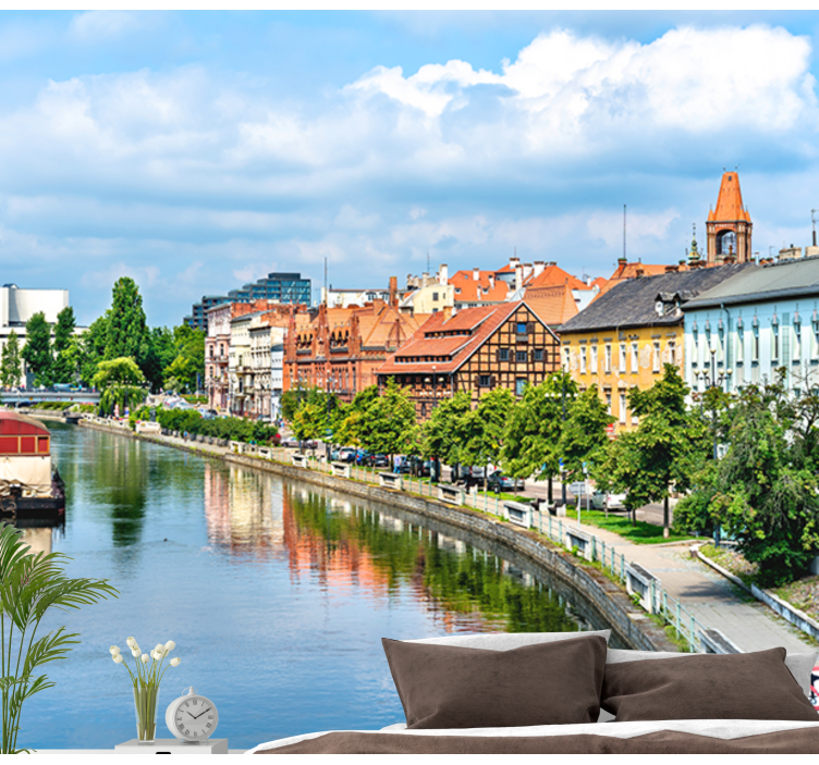 도시와 국가 벽 벽화 유산 도시 풍경 반영 - TenStickers