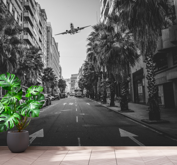 도시와 국가 벽 벽화 공중에서 본 도시 풍경 - TenStickers