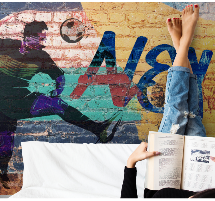 컬러 축구 낙서 십대 벽 벽화 - TenStickers