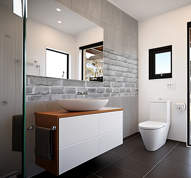 벽화 화장실 콘크리트 패널 - TenStickers