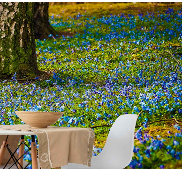 꽃 벽 벽화 블루벨 초원 풍경 - TenStickers