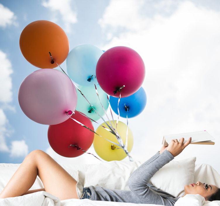 다른 꽃 벽 벽화 다채로운 풍선 컬렉션 - TenStickers