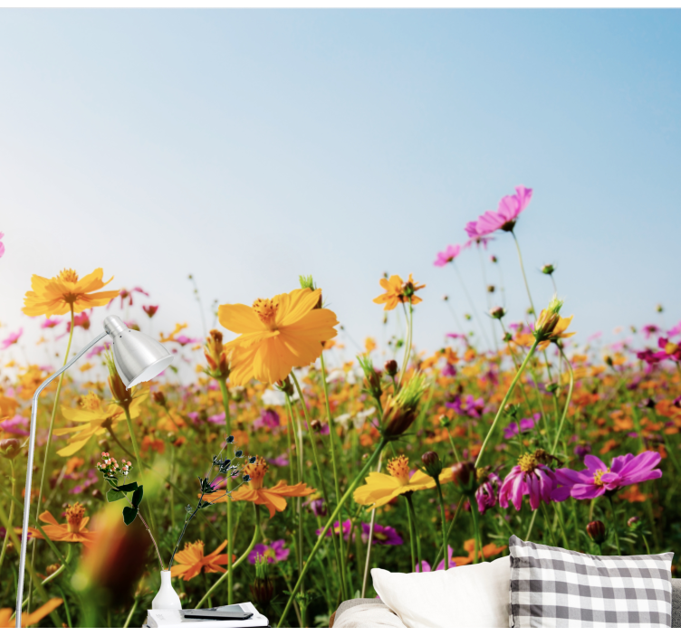 꽃 벽 벽화 다채로운 꽃이 만개한 식물 - TenStickers