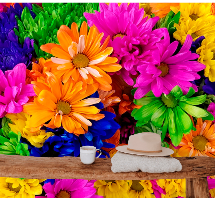 꽃 벽 벽화 다채로운 식물 배치 - TenStickers