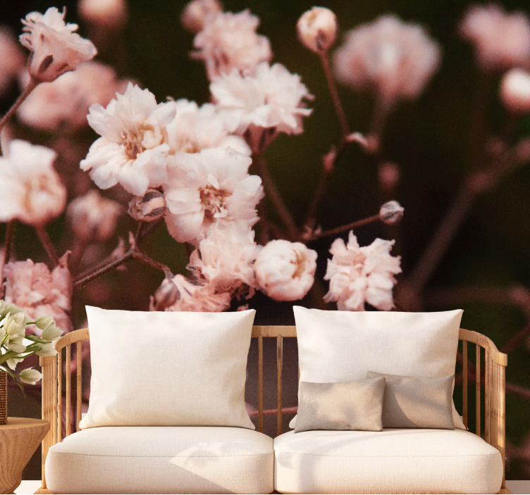 꽃 벽 벽화 섬세하게 피어나는 꽃들 - TenStickers