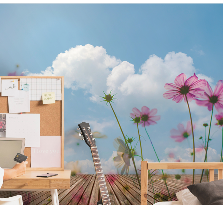 꽃 벽 벽화 섬세한 꽃이 핀다 - TenStickers