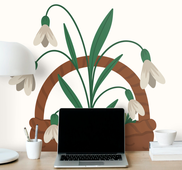 꽃 벽 벽화 섬세한 설강화 꽃들 - TenStickers