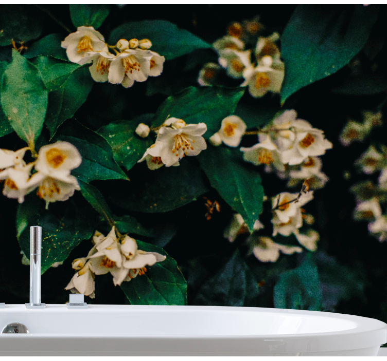 꽃 벽 벽화 섬세한 흰 꽃들 - TenStickers