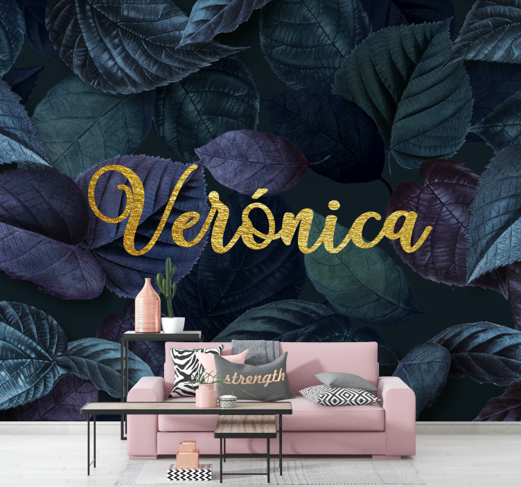 꽃 벽 벽화 우아한 잎 무늬 - TenStickers