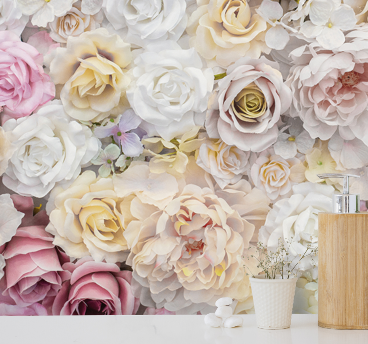 꽃 벽 벽화 우아한 장미 구성 - TenStickers