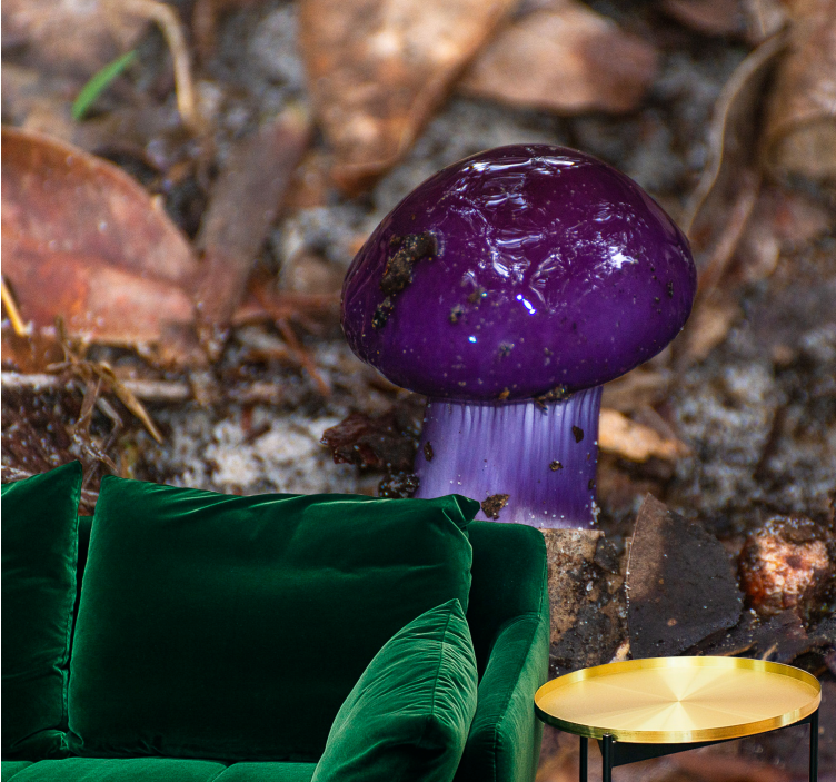 다른 꽃 벽 벽화 보라색 버섯 새싹 - TenStickers