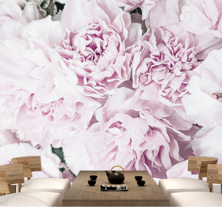 꽃 벽 벽화 부드러운 분홍색 꽃들 - TenStickers