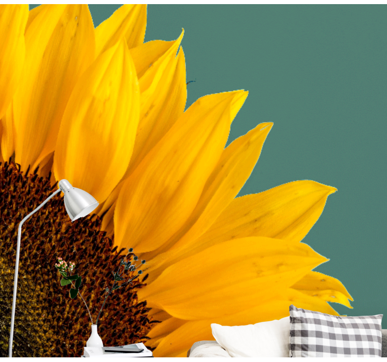 꽃 벽 벽화 해바라기 클로즈업 - TenStickers