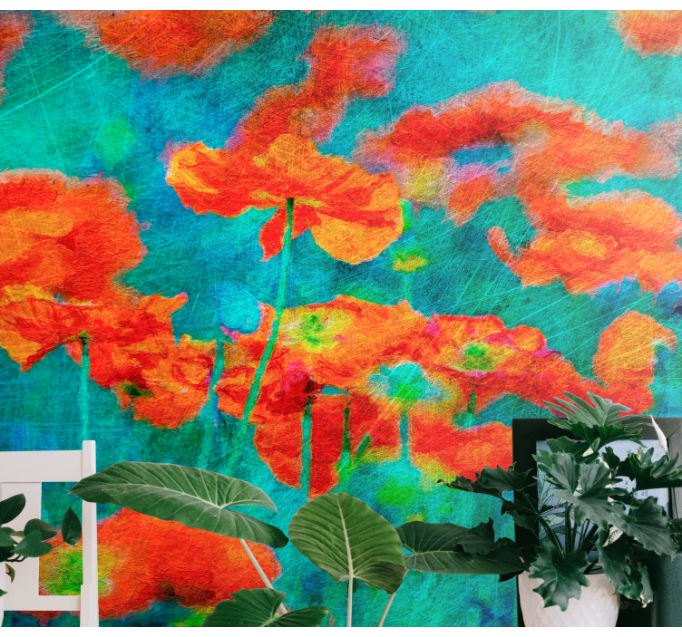 꽃 벽 벽화 생동감 넘치는 꽃 장식 - TenStickers