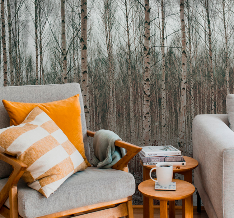 숲 벽 벽화 자작나무 풍경 - TenStickers